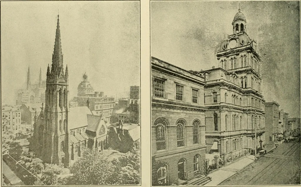 An illustration from "Flems" views of old Pittsburgh : a portfolio of the past precious with memories, 1905, leaf 41