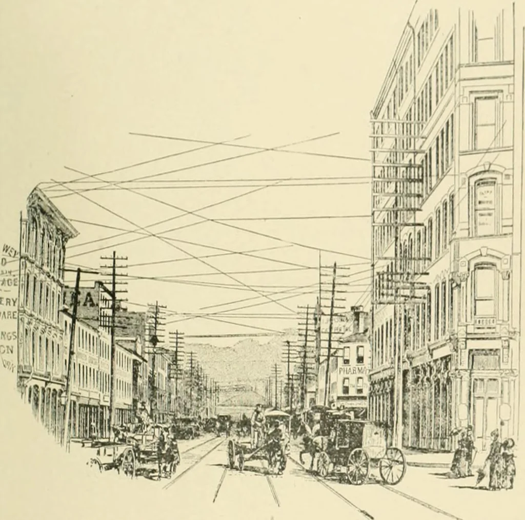 An illustration from "Flems" views of old Pittsburgh : a portfolio of the past precious with memories, 1905, leaf 44