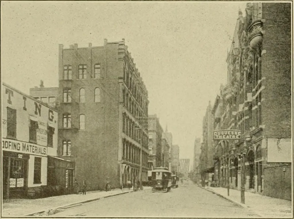 An illustration from "Flems" views of old Pittsburgh : a portfolio of the past precious with memories, 1905, leaf 47