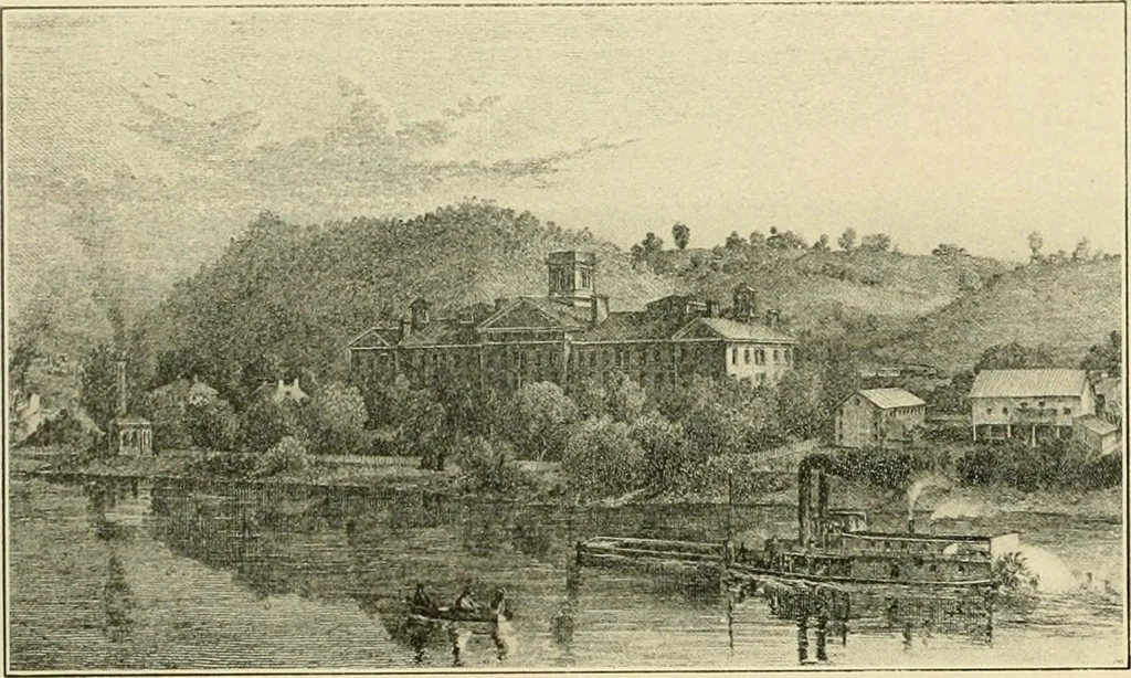 An illustration from "Flems" views of old Pittsburgh : a portfolio of the past precious with memories, 1905, leaf 57