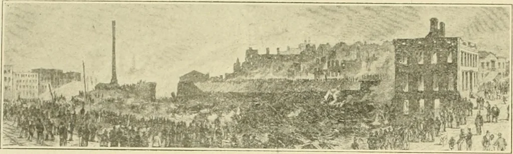 An illustration from "Flems" views of old Pittsburgh : a portfolio of the past precious with memories, 1905, leaf 75