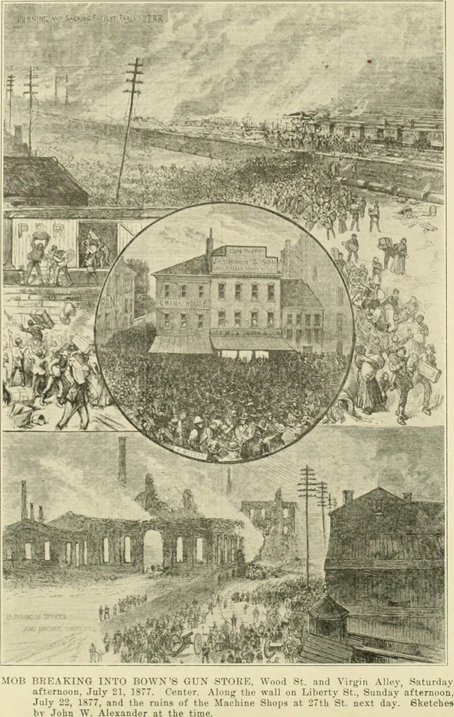 An illustration from "Flems" views of old Pittsburgh : a portfolio of the past precious with memories, 1905, leaf 76