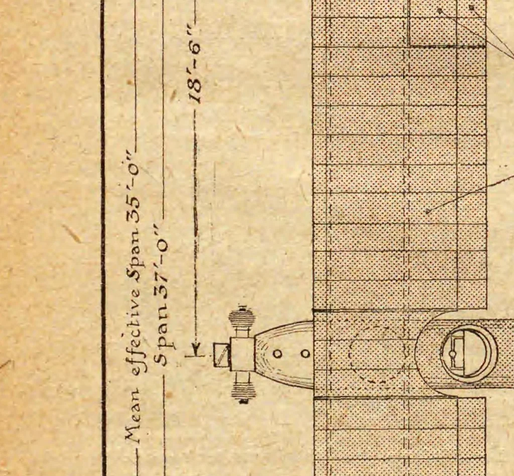 An illustration from Flight : a journal devoted to the interests, practice, and progress of aerial locomotion and transport, 1909, leaf 72
