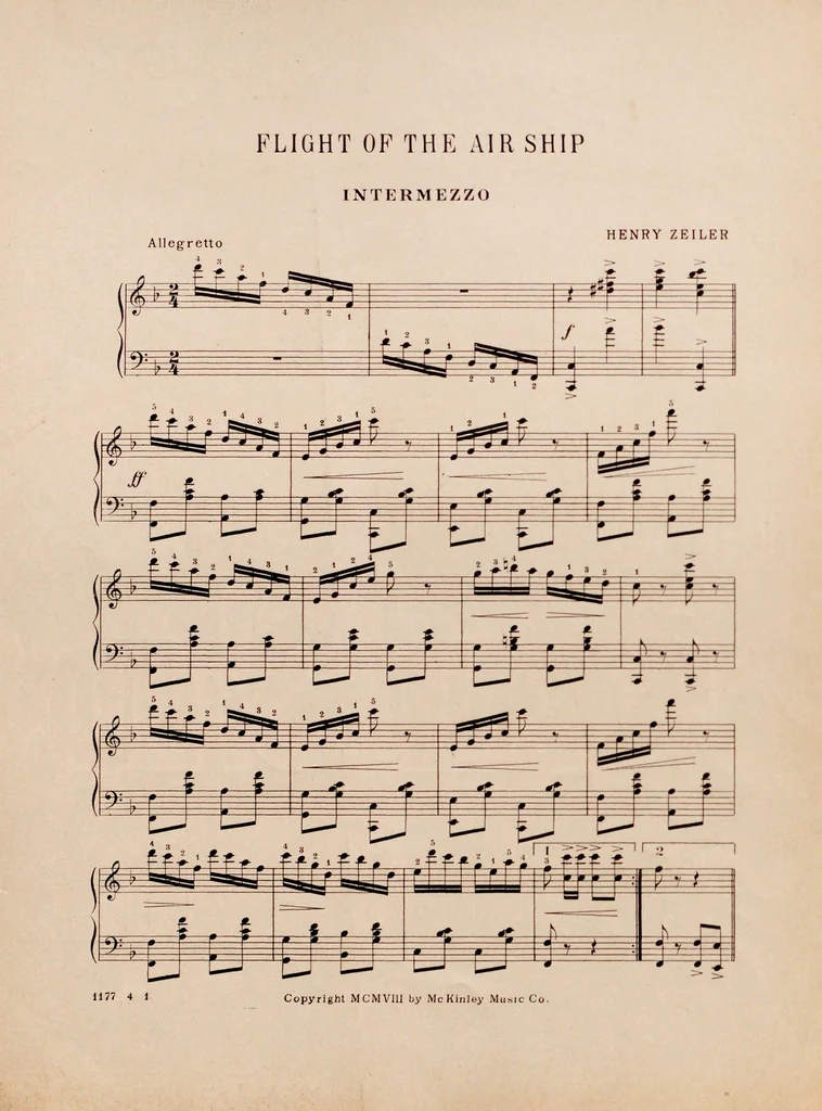 An illustration from Flight of the air ship, 1908, leaf 2