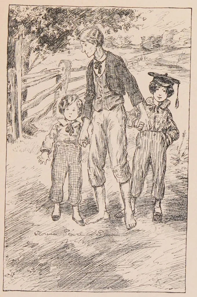 An illustration from The flight of Pony Baker : a boy's town story, 1902, leaf 191
