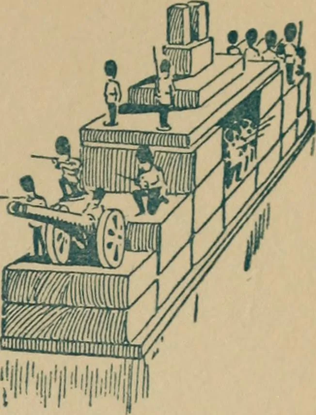 An illustration from Floor games, 1912, leaf 58