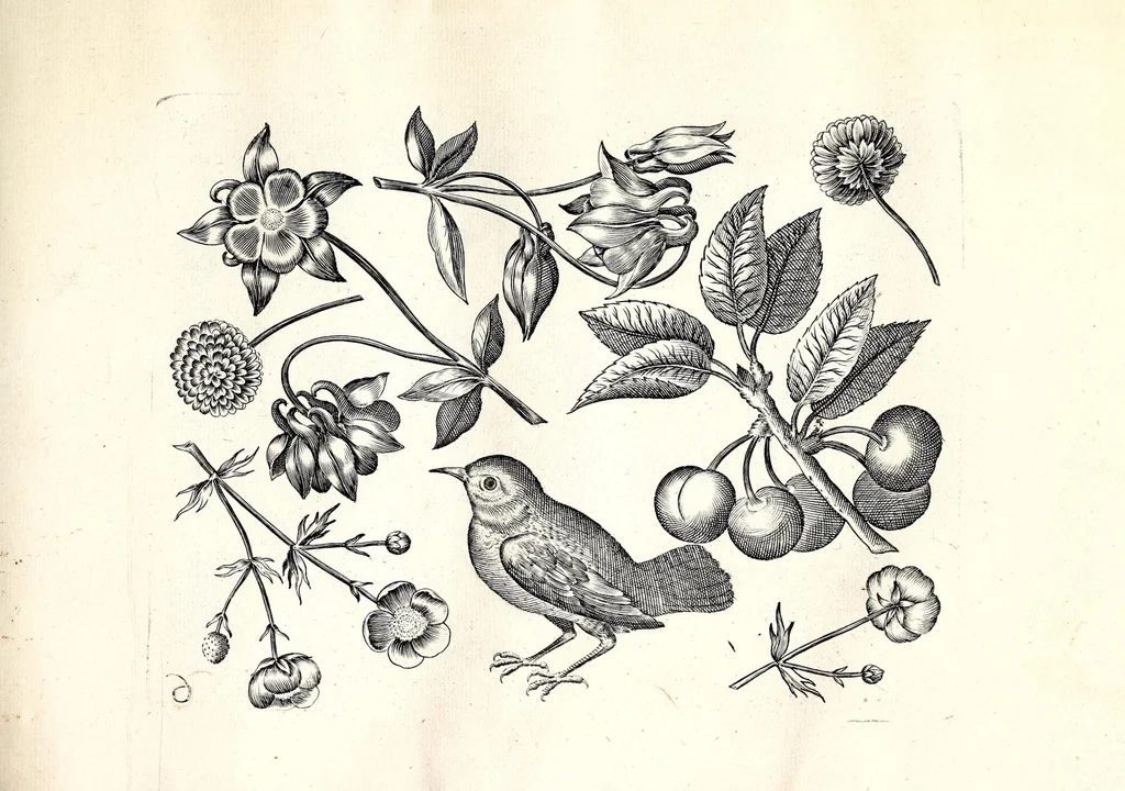 An illustration from Florae deae inter patrios & exoticos flores sedentis artificiosa delineatio, 1630, leaf 15