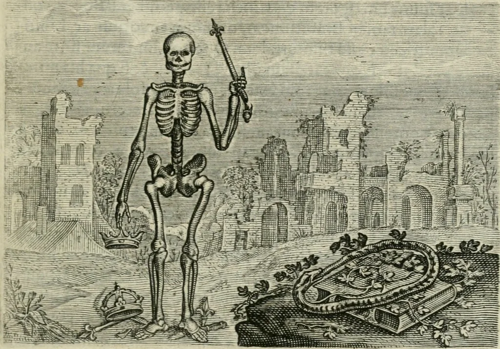 An illustration from Emblemata Florentii Schoonhovii I.C. Goudani, partim moralia partim etiam civilia : cum latiori eorundem ejusdem auctoris intepretatione : accedunt et alia quaedam poëmatia in alijs poëmatum suorum libris non contenta, 1648, leaf 106