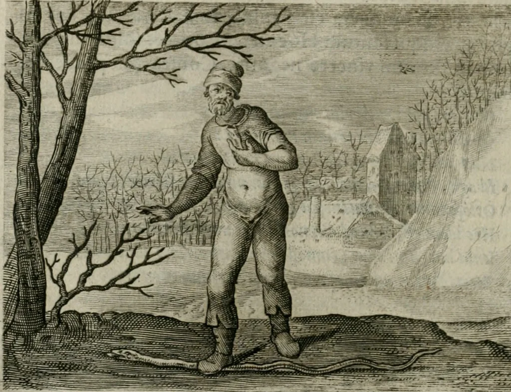 An illustration from Emblemata Florentii Schoonhovii I.C. Goudani, partim moralia partim etiam civilia : cum latiori eorundem ejusdem auctoris intepretatione : accedunt et alia quaedam poëmatia in alijs poëmatum suorum libris non contenta, 1648, leaf 117