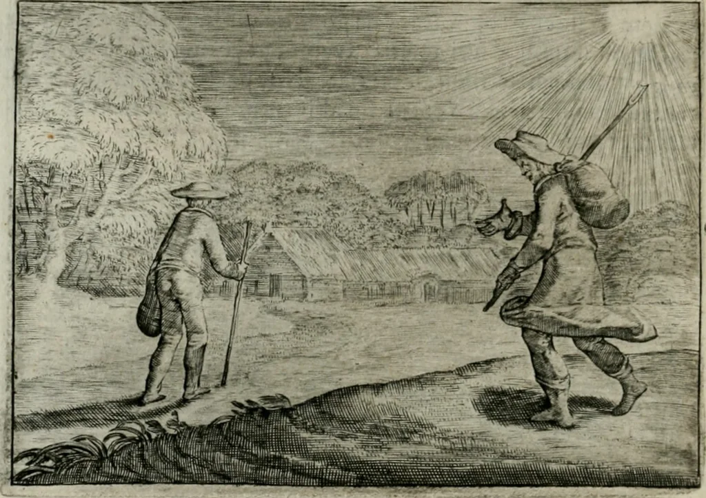 An illustration from Emblemata Florentii Schoonhovii I.C. Goudani, partim moralia partim etiam civilia : cum latiori eorundem ejusdem auctoris intepretatione : accedunt et alia quaedam poëmatia in alijs poëmatum suorum libris non contenta, 1648, leaf 119
