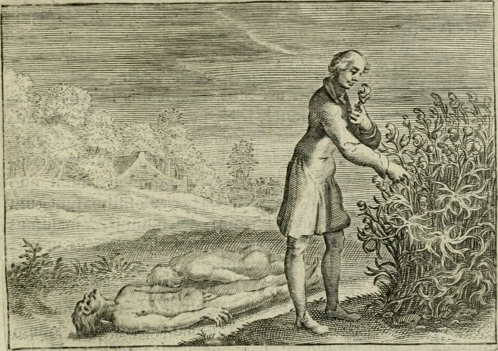 An illustration from Emblemata Florentii Schoonhovii I.C. Goudani, partim moralia partim etiam civilia : cum latiori eorundem ejusdem auctoris intepretatione : accedunt et alia quaedam poëmatia in alijs poëmatum suorum libris non contenta, 1648, leaf 132