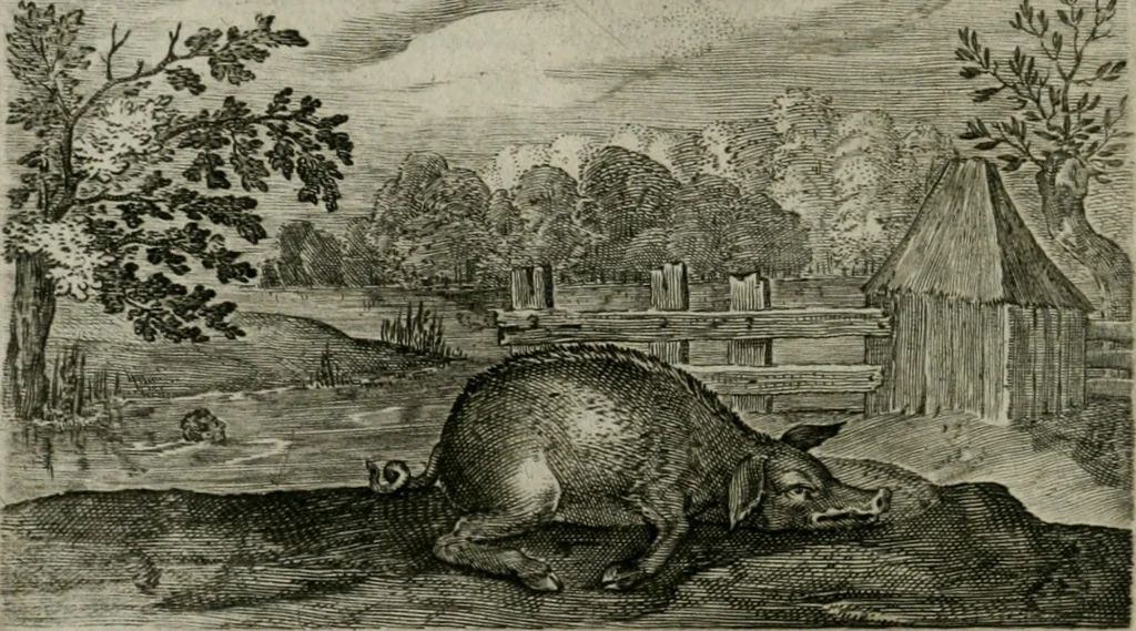 An illustration from Emblemata Florentii Schoonhovii I.C. Goudani, partim moralia partim etiam civilia : cum latiori eorundem ejusdem auctoris intepretatione : accedunt et alia quaedam poëmatia in alijs poëmatum suorum libris non contenta, 1648, leaf 145