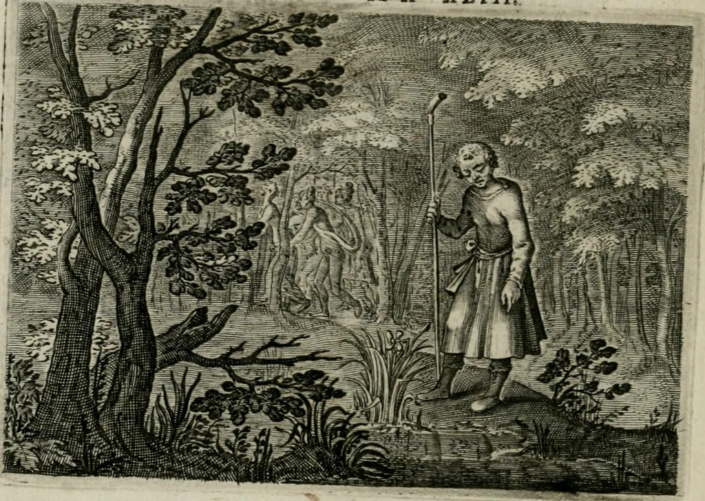 An illustration from Emblemata Florentii Schoonhovii I.C. Goudani, partim moralia partim etiam civilia : cum latiori eorundem ejusdem auctoris intepretatione : accedunt et alia quaedam poëmatia in alijs poëmatum suorum libris non contenta, 1648, leaf 149