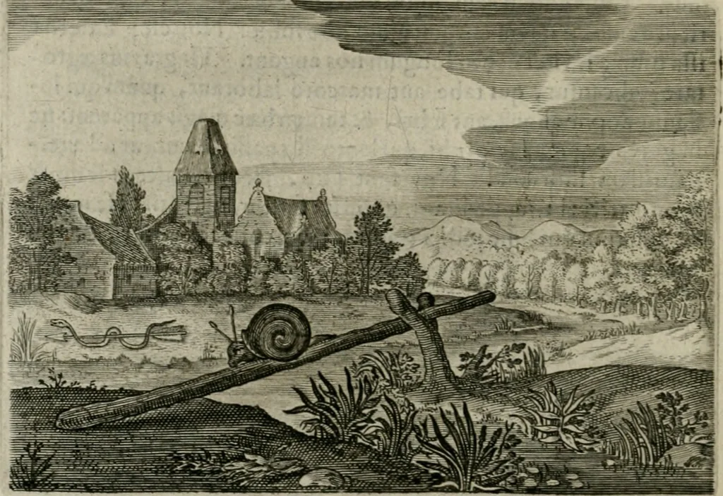 An illustration from Emblemata Florentii Schoonhovii I.C. Goudani, partim moralia partim etiam civilia : cum latiori eorundem ejusdem auctoris intepretatione : accedunt et alia quaedam poëmatia in alijs poëmatum suorum libris non contenta, 1648, leaf 173