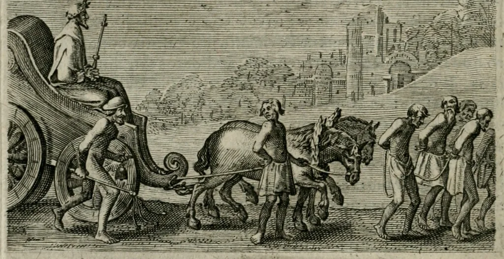 An illustration from Emblemata Florentii Schoonhovii I.C. Goudani, partim moralia partim etiam civilia : cum latiori eorundem ejusdem auctoris intepretatione : accedunt et alia quaedam poëmatia in alijs poëmatum suorum libris non contenta, 1648, leaf 195