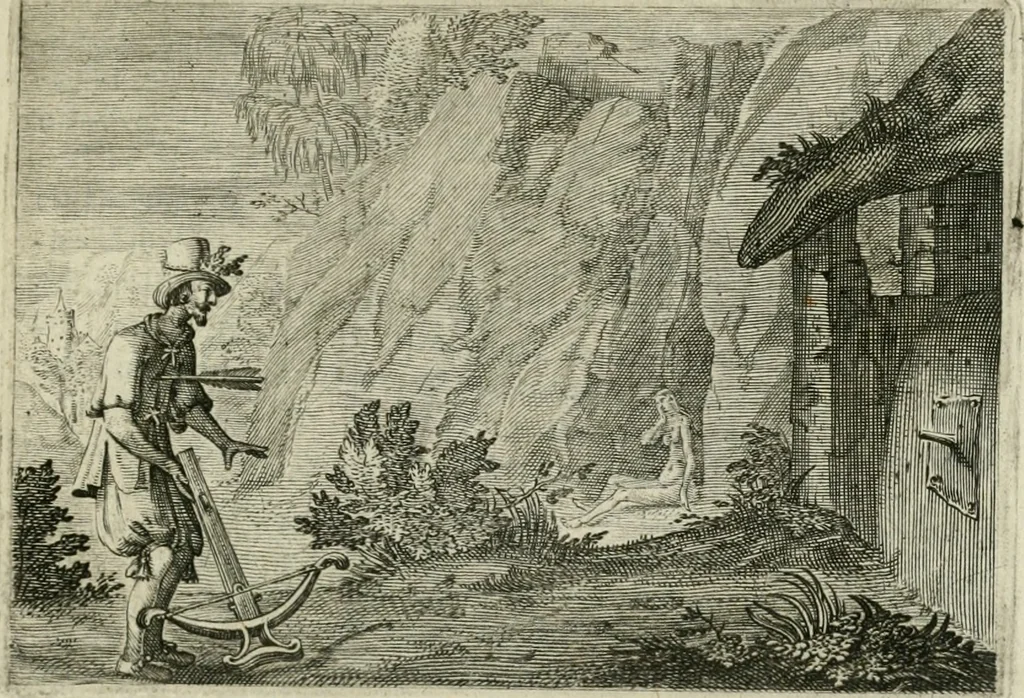 An illustration from Emblemata Florentii Schoonhovii I.C. Goudani, partim moralia partim etiam civilia : cum latiori eorundem ejusdem auctoris intepretatione : accedunt et alia quaedam poëmatia in alijs poëmatum suorum libris non contenta, 1648, leaf 204