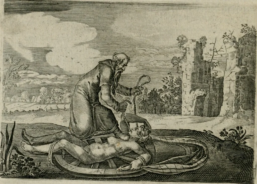 An illustration from Emblemata Florentii Schoonhovii I.C. Goudani, partim moralia partim etiam civilia : cum latiori eorundem ejusdem auctoris intepretatione : accedunt et alia quaedam poëmatia in alijs poëmatum suorum libris non contenta, 1648, leaf 21