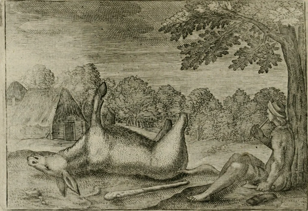 An illustration from Emblemata Florentii Schoonhovii I.C. Goudani, partim moralia partim etiam civilia : cum latiori eorundem ejusdem auctoris intepretatione : accedunt et alia quaedam poëmatia in alijs poëmatum suorum libris non contenta, 1648, leaf 211