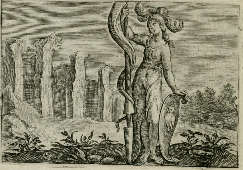 An illustration from Emblemata Florentii Schoonhovii I.C. Goudani, partim moralia partim etiam civilia : cum latiori eorundem ejusdem auctoris intepretatione : accedunt et alia quaedam poëmatia in alijs poëmatum suorum libris non contenta, 1648, leaf 69