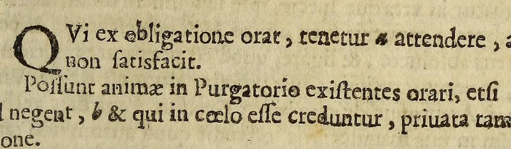 An illustration from Flores summarum, seu Alphabetum morale, : omnium ferè casuum qui confessoribus contingere possunt, ex selectioribus doctoribus praecipuè Societatis Iesv, ex vtroque iure, ac manuscriptis Peruanis. Opus sedulo labore per annos triginta conquisitum, ex legibus imperatorum, decretis pontificum, vsu parochorum, & praetorum huius Peruani regni., 1666, leaf 601