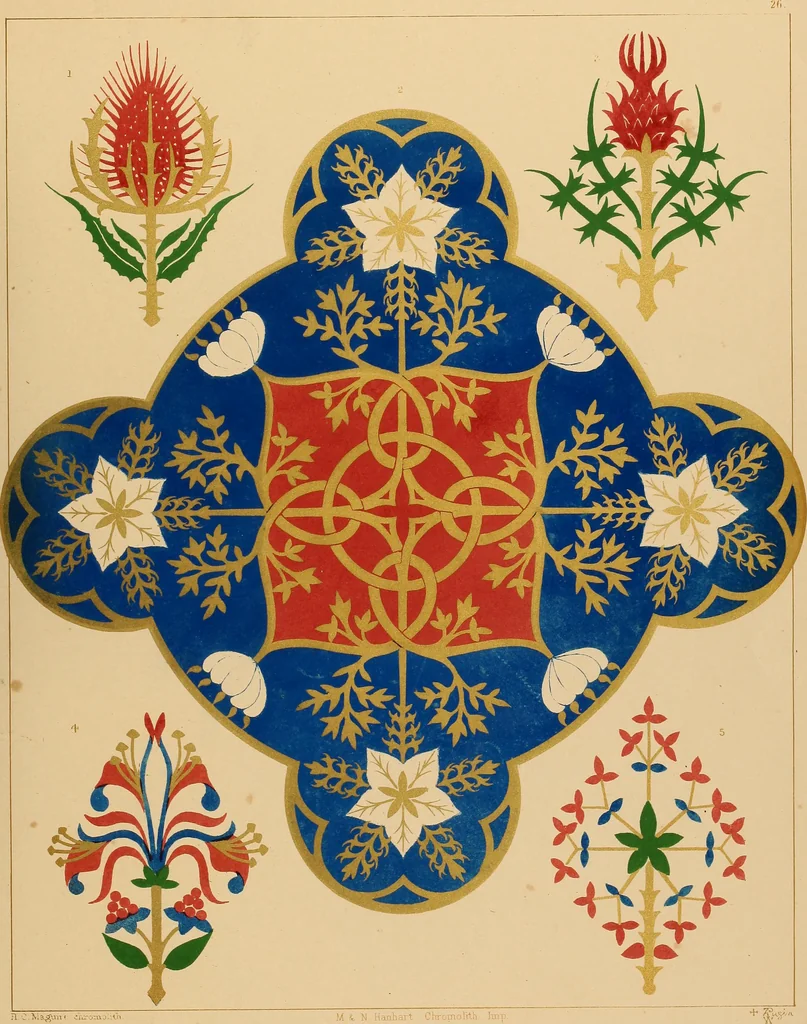 An illustration from Floriated ornament: a series of thirty-one designs, 1849, leaf 111