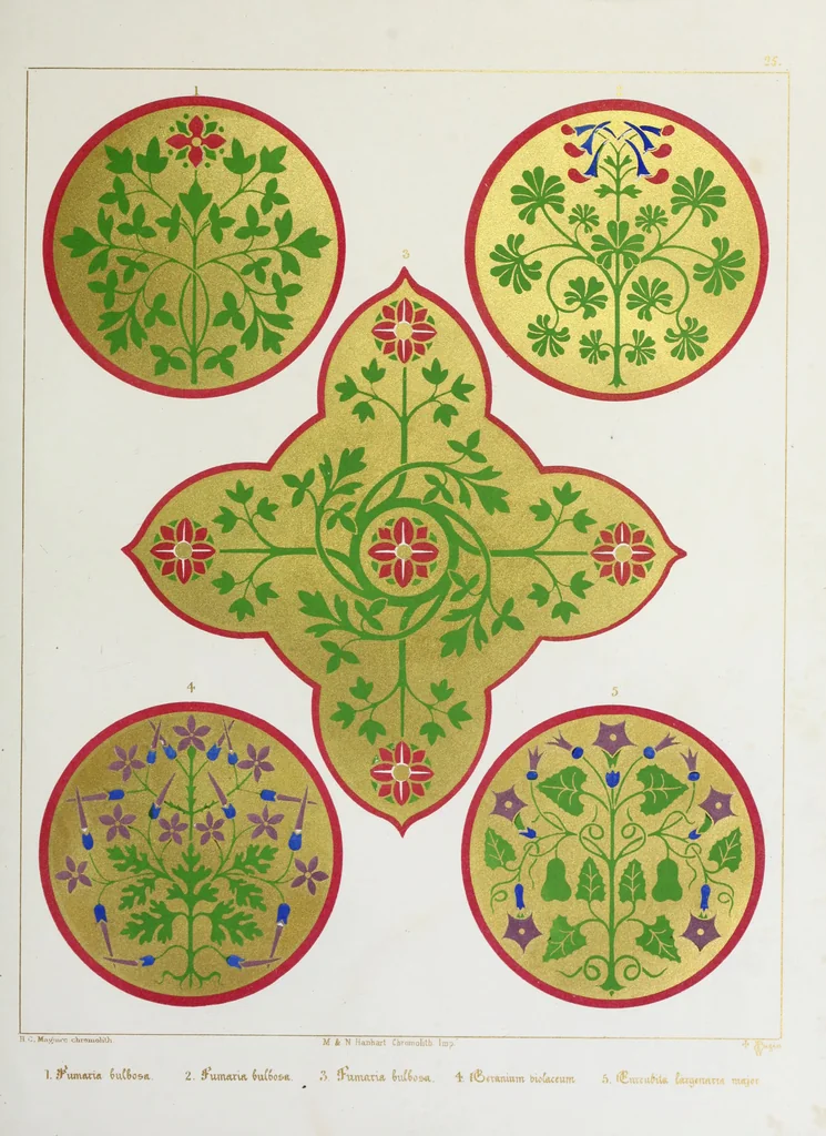 An illustration from Floriated ornament: a series of thirty-one designs, 1849, leaf 62