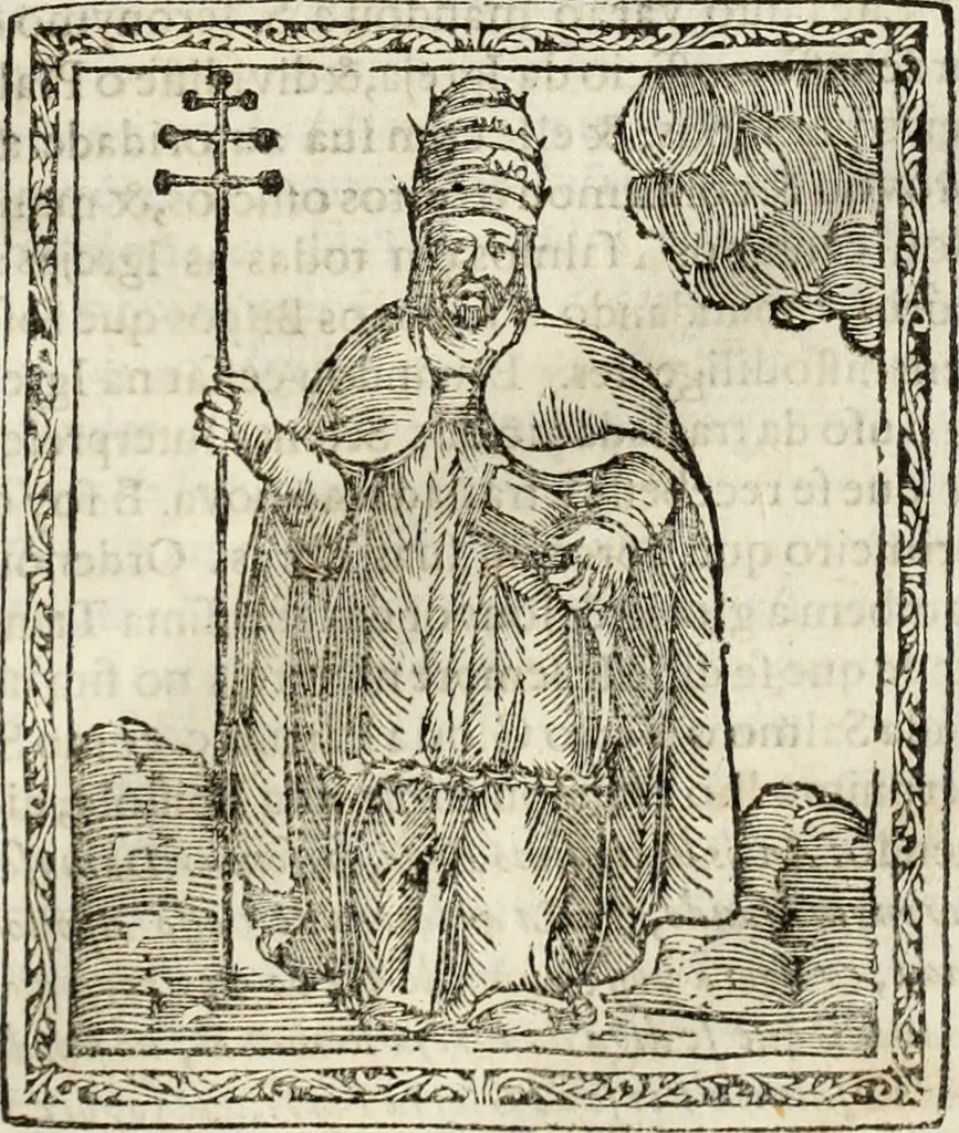 An illustration from Flos sanctorum : historia das vidas de Christo S.N. e de sua Santissima MÃ£y, vidas dos santos e suas festas repartidas pellos doze mezes : com sermoáº½s, & praticas que servem para muytas festas do anno, 1681, leaf 124