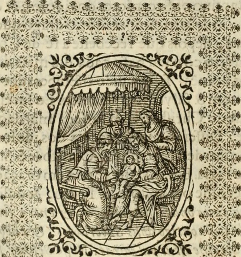 An illustration from Flos sanctorum : historia das vidas de Christo S.N. e de sua Santissima MÃ£y, vidas dos santos e suas festas repartidas pellos doze mezes : com sermoáº½s, & praticas que servem para muytas festas do anno, 1681, leaf 165