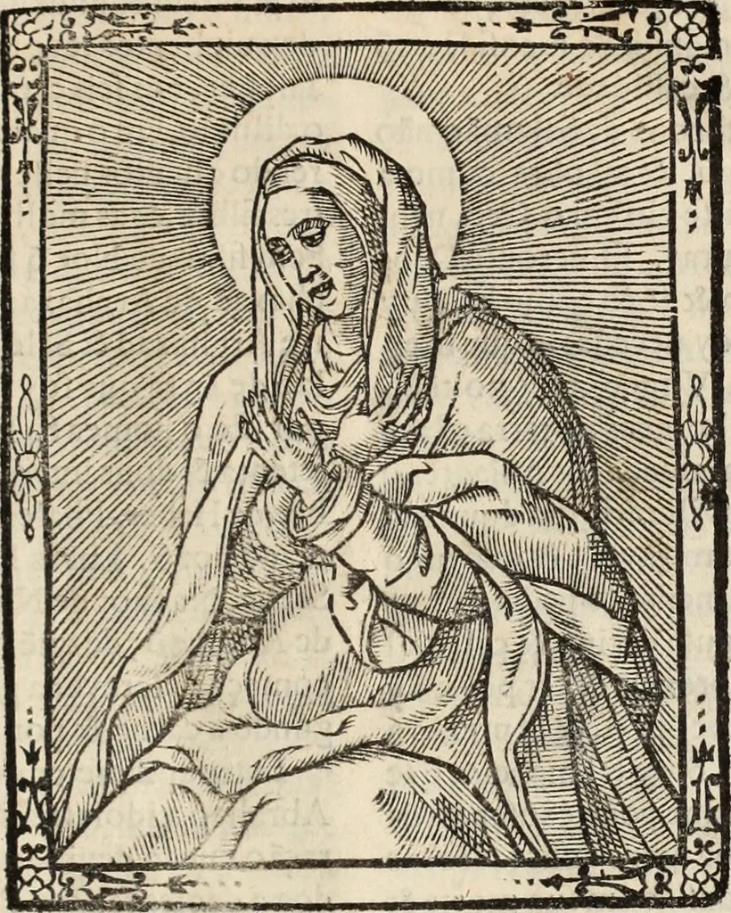 An illustration from Flos sanctorum : historia das vidas de Christo S.N. e de sua Santissima MÃ£y, vidas dos santos e suas festas repartidas pellos doze mezes : com sermoáº½s, & praticas que servem para muytas festas do anno, 1681, leaf 18