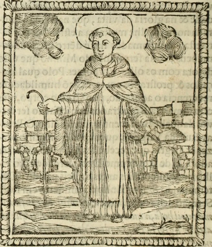 An illustration from Flos sanctorum : historia das vidas de Christo S.N. e de sua Santissima MÃ£y, vidas dos santos e suas festas repartidas pellos doze mezes : com sermoáº½s, & praticas que servem para muytas festas do anno, 1681, leaf 191