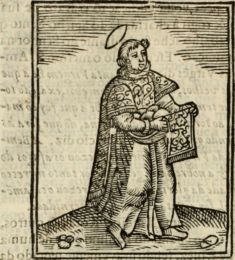 An illustration from Flos sanctorum : historia das vidas de Christo S.N. e de sua Santissima MÃ£y, vidas dos santos e suas festas repartidas pellos doze mezes : com sermoáº½s, & praticas que servem para muytas festas do anno, 1681, leaf 225