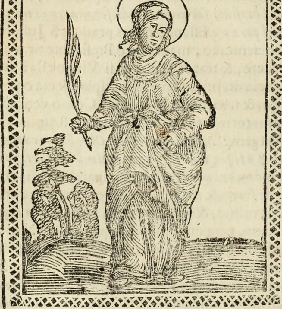 An illustration from Flos sanctorum : historia das vidas de Christo S.N. e de sua Santissima MÃ£y, vidas dos santos e suas festas repartidas pellos doze mezes : com sermoáº½s, & praticas que servem para muytas festas do anno, 1681, leaf 305