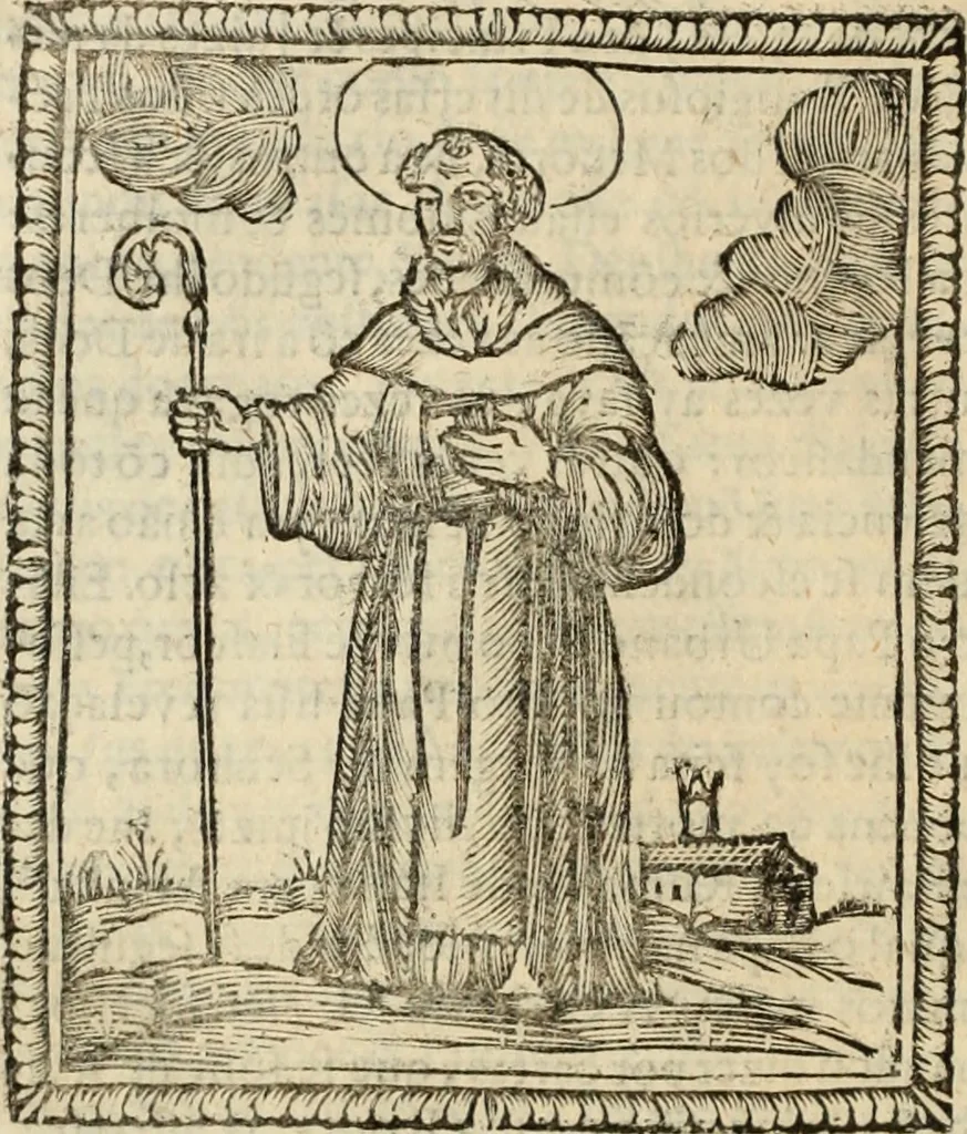 An illustration from Flos sanctorum : historia das vidas de Christo S.N. e de sua Santissima MÃ£y, vidas dos santos e suas festas repartidas pellos doze mezes : com sermoáº½s, & praticas que servem para muytas festas do anno, 1681, leaf 309