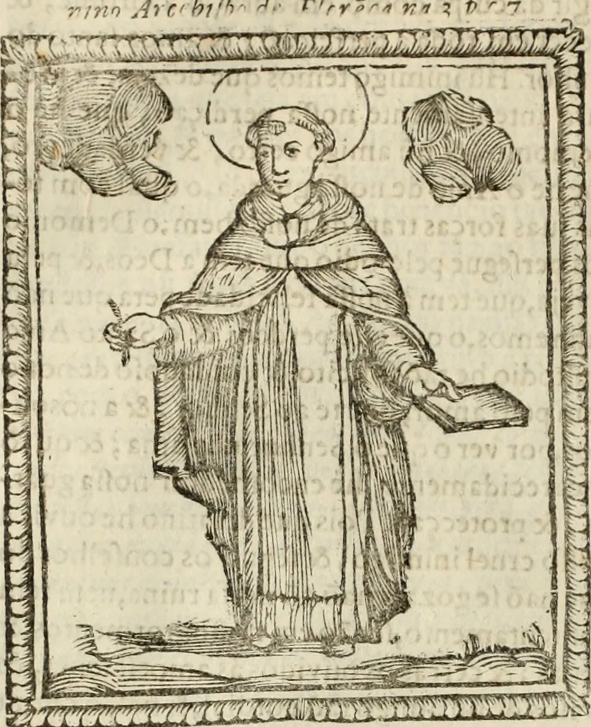 An illustration from Flos sanctorum : historia das vidas de Christo S.N. e de sua Santissima MÃ£y, vidas dos santos e suas festas repartidas pellos doze mezes : com sermoáº½s, & praticas que servem para muytas festas do anno, 1681, leaf 331