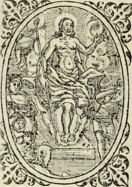 An illustration from Flos sanctorum : historia das vidas de Christo S.N. e de sua Santissima MÃ£y, vidas dos santos e suas festas repartidas pellos doze mezes : com sermoáº½s, & praticas que servem para muytas festas do anno, 1681, leaf 411