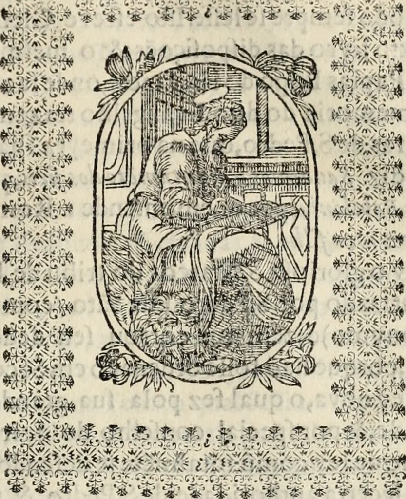 An illustration from Flos sanctorum : historia das vidas de Christo S.N. e de sua Santissima MÃ£y, vidas dos santos e suas festas repartidas pellos doze mezes : com sermoáº½s, & praticas que servem para muytas festas do anno, 1681, leaf 450