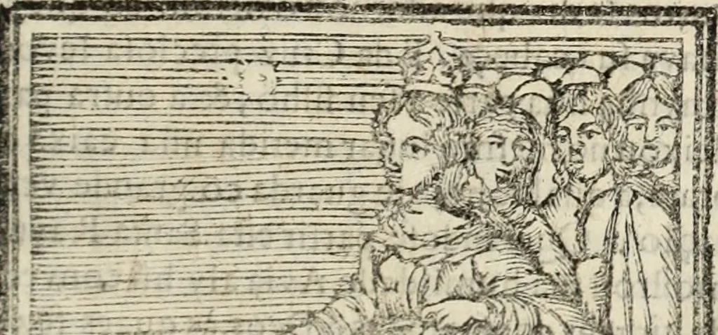 An illustration from Flos sanctorum : historia das vidas de Christo S.N. e de sua Santissima MÃ£y, vidas dos santos e suas festas repartidas pellos doze mezes : com sermoáº½s, & praticas que servem para muytas festas do anno, 1681, leaf 482