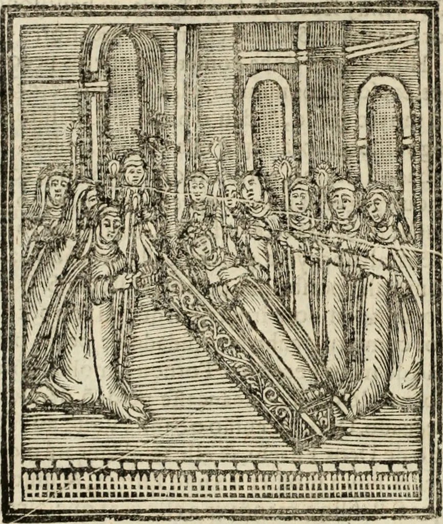 An illustration from Flos sanctorum : historia das vidas de Christo S.N. e de sua Santissima MÃ£y, vidas dos santos e suas festas repartidas pellos doze mezes : com sermoáº½s, & praticas que servem para muytas festas do anno, 1681, leaf 501