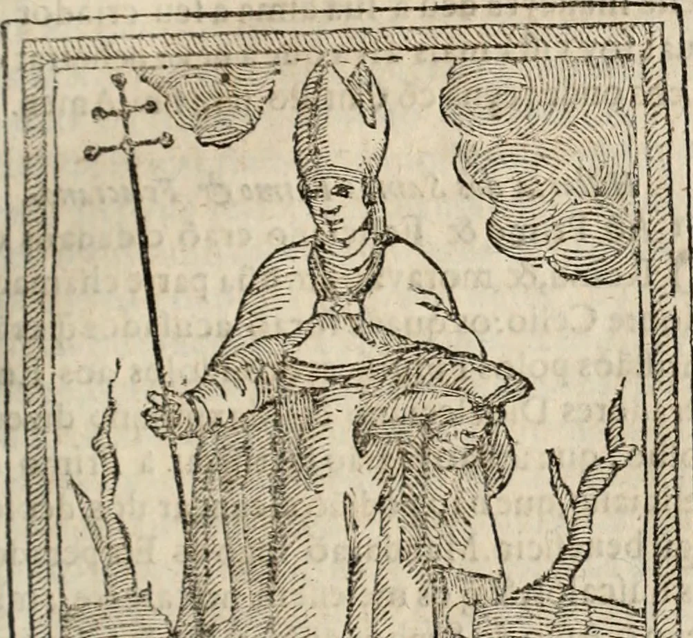 An illustration from Flos sanctorum : historia das vidas de Christo S.N. e de sua Santissima MÃ£y, vidas dos santos e suas festas repartidas pellos doze mezes : com sermoáº½s, & praticas que servem para muytas festas do anno, 1681, leaf 536