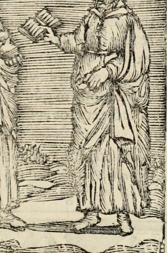 An illustration from Flos sanctorum : historia das vidas de Christo S.N. e de sua Santissima MÃ£y, vidas dos santos e suas festas repartidas pellos doze mezes : com sermoáº½s, & praticas que servem para muytas festas do anno, 1681, leaf 552