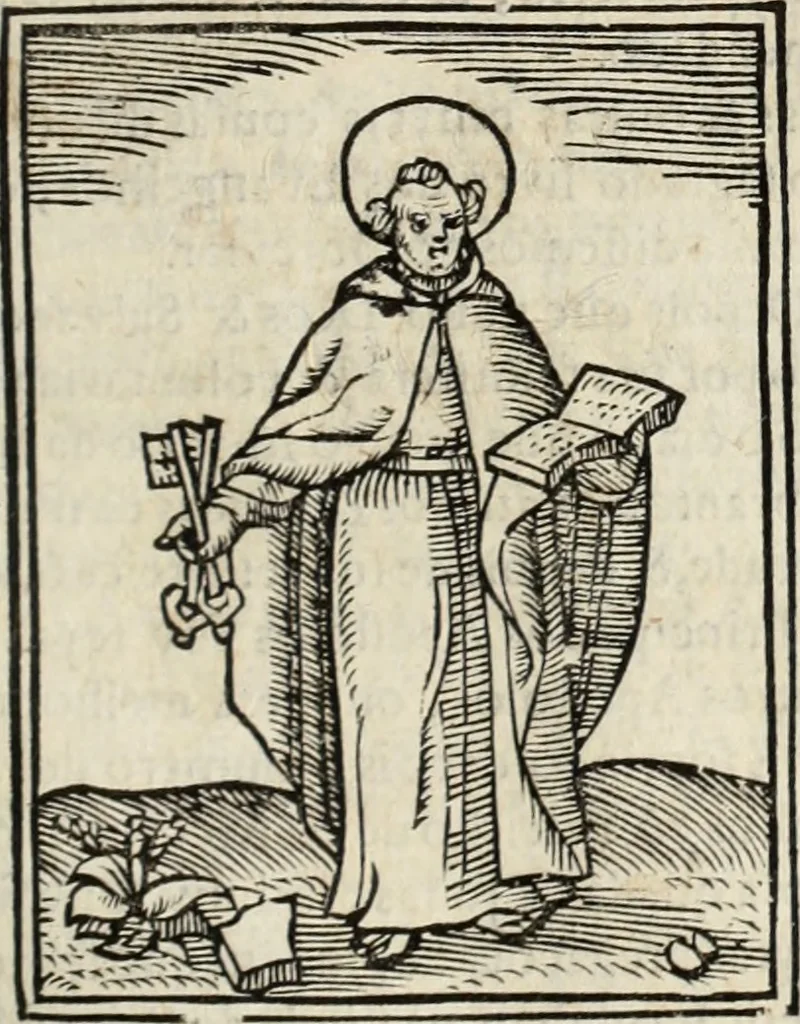 An illustration from Flos sanctorum : historia das vidas de Christo S.N. e de sua Santissima MÃ£y, vidas dos santos e suas festas repartidas pellos doze mezes : com sermoáº½s, & praticas que servem para muytas festas do anno, 1681, leaf 564