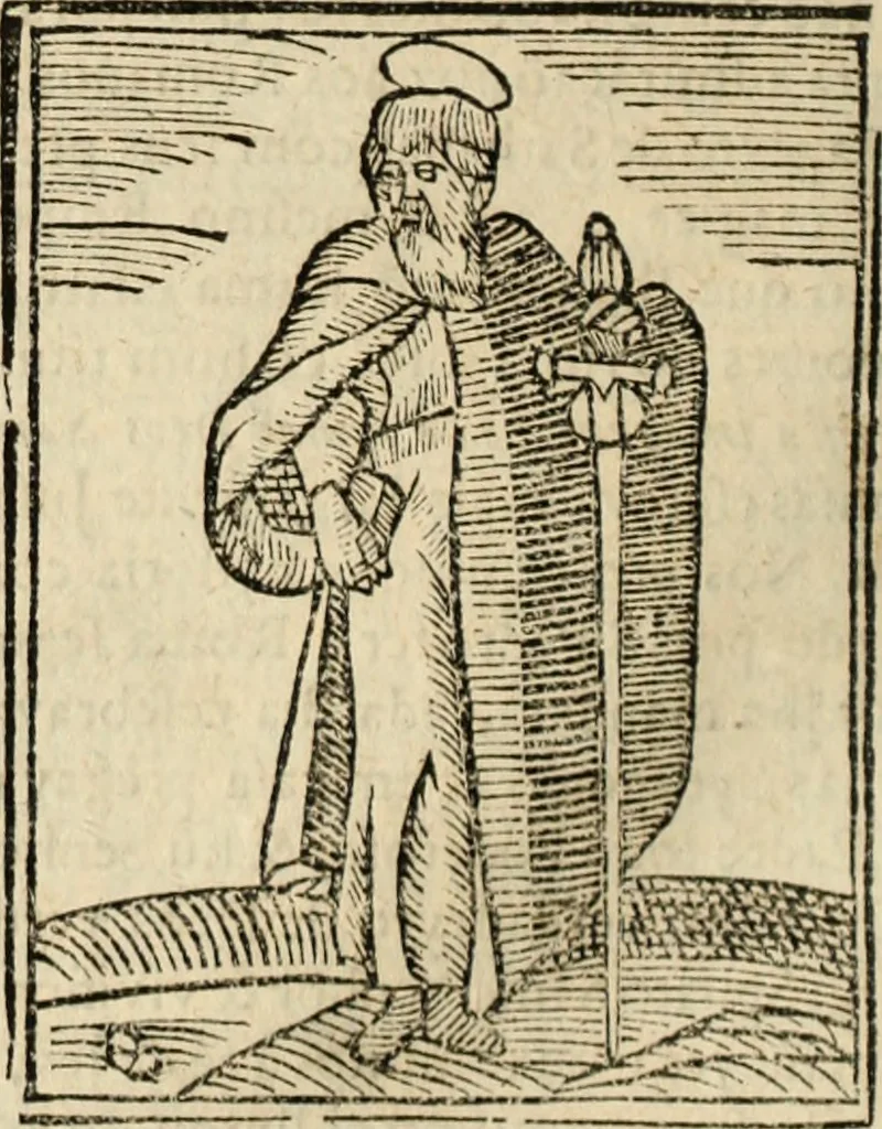 An illustration from Flos sanctorum : historia das vidas de Christo S.N. e de sua Santissima MÃ£y, vidas dos santos e suas festas repartidas pellos doze mezes : com sermoáº½s, & praticas que servem para muytas festas do anno, 1681, leaf 567