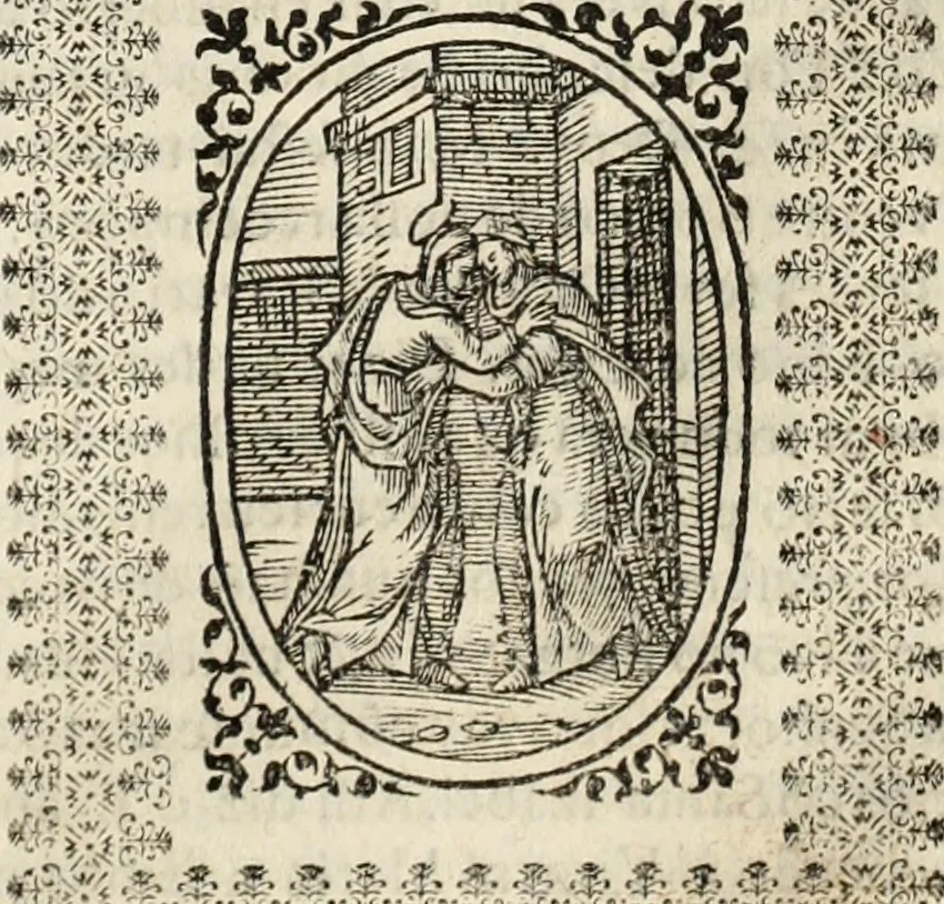 An illustration from Flos sanctorum : historia das vidas de Christo S.N. e de sua Santissima MÃ£y, vidas dos santos e suas festas repartidas pellos doze mezes : com sermoáº½s, & praticas que servem para muytas festas do anno, 1681, leaf 574