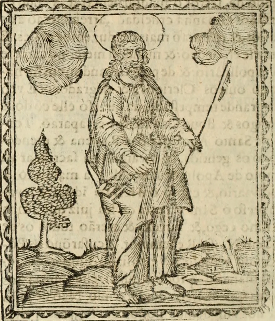 An illustration from Flos sanctorum : historia das vidas de Christo S.N. e de sua Santissima MÃ£y, vidas dos santos e suas festas repartidas pellos doze mezes : com sermoáº½s, & praticas que servem para muytas festas do anno, 1681, leaf 609