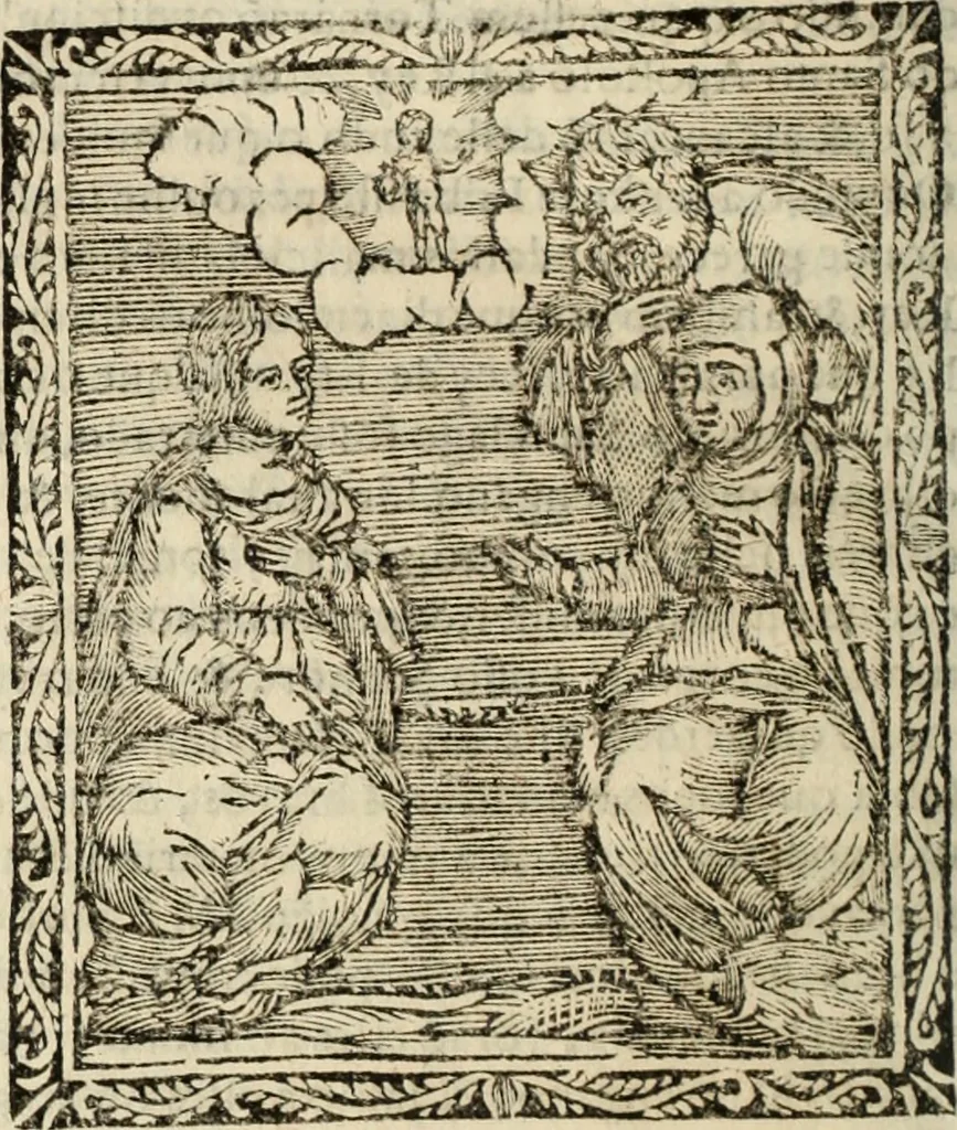 An illustration from Flos sanctorum : historia das vidas de Christo S.N. e de sua Santissima MÃ£y, vidas dos santos e suas festas repartidas pellos doze mezes : com sermoáº½s, & praticas que servem para muytas festas do anno, 1681, leaf 613