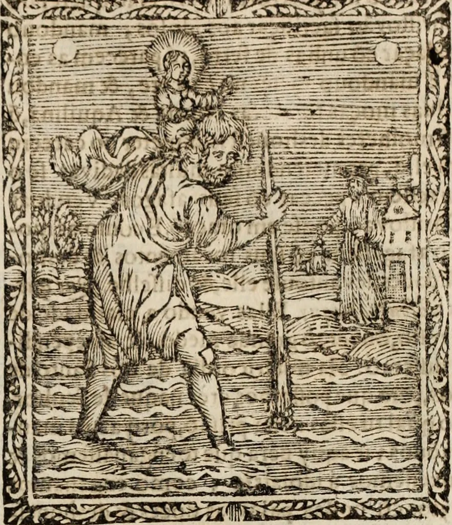 An illustration from Flos sanctorum : historia das vidas de Christo S.N. e de sua Santissima MÃ£y, vidas dos santos e suas festas repartidas pellos doze mezes : com sermoáº½s, & praticas que servem para muytas festas do anno, 1681, leaf 616
