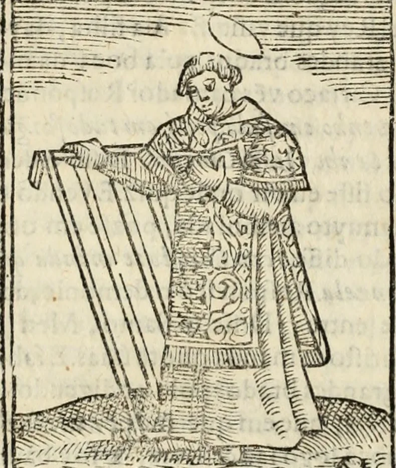 An illustration from Flos sanctorum : historia das vidas de Christo S.N. e de sua Santissima MÃ£y, vidas dos santos e suas festas repartidas pellos doze mezes : com sermoáº½s, & praticas que servem para muytas festas do anno, 1681, leaf 663