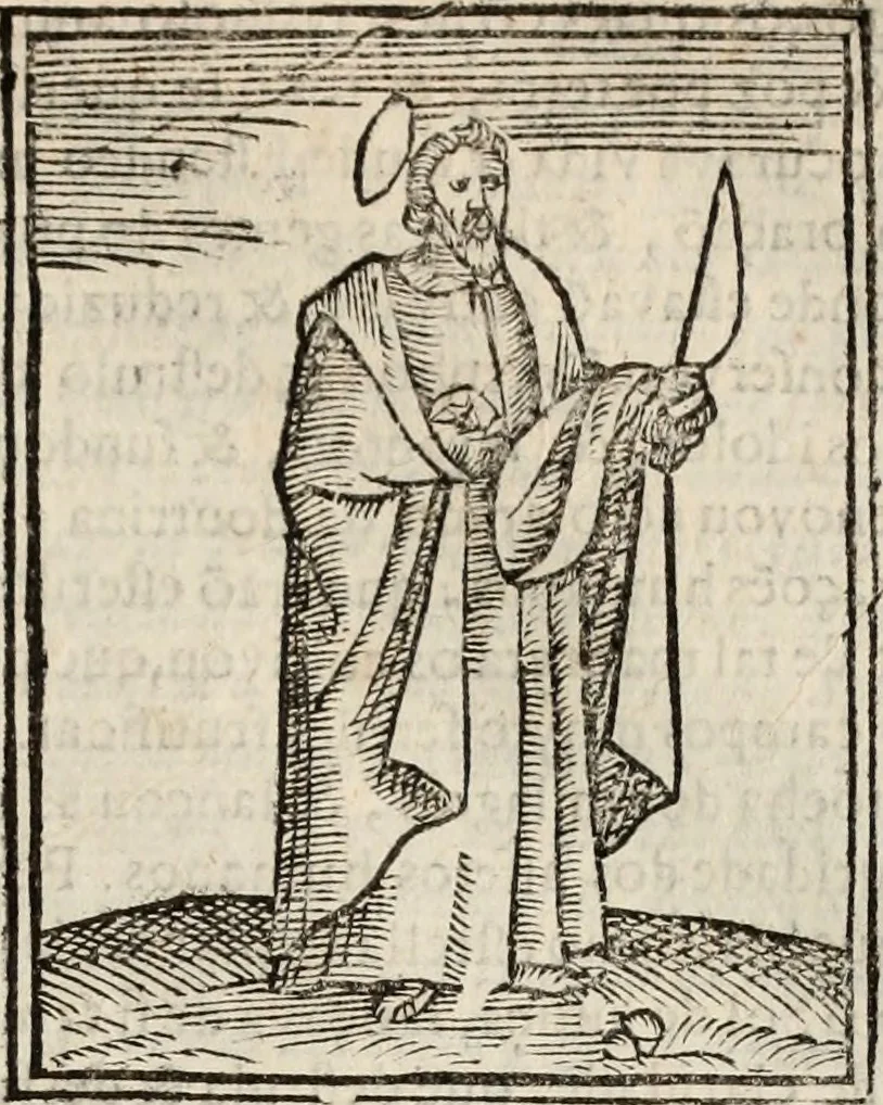 An illustration from Flos sanctorum : historia das vidas de Christo S.N. e de sua Santissima MÃ£y, vidas dos santos e suas festas repartidas pellos doze mezes : com sermoáº½s, & praticas que servem para muytas festas do anno, 1681, leaf 688