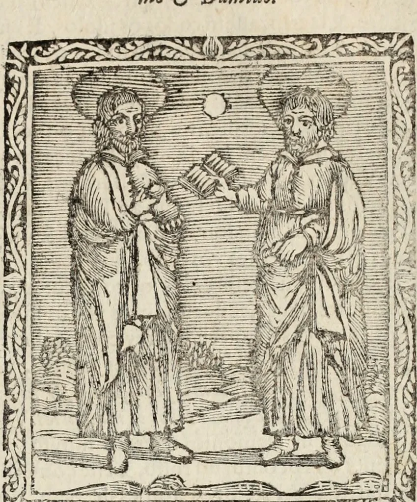 An illustration from Flos sanctorum : historia das vidas de Christo S.N. e de sua Santissima MÃ£y, vidas dos santos e suas festas repartidas pellos doze mezes : com sermoáº½s, & praticas que servem para muytas festas do anno, 1681, leaf 746