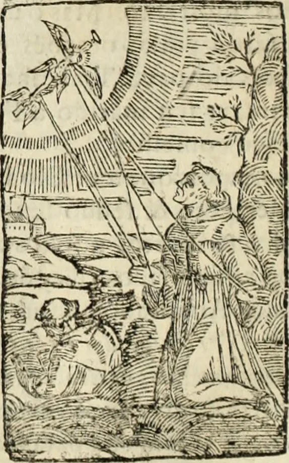 An illustration from Flos sanctorum : historia das vidas de Christo S.N. e de sua Santissima MÃ£y, vidas dos santos e suas festas repartidas pellos doze mezes : com sermoáº½s, & praticas que servem para muytas festas do anno, 1681, leaf 767